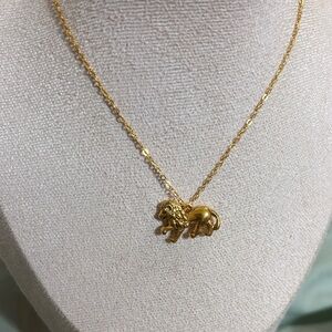Elegant Gold Lion Pendant Necklace